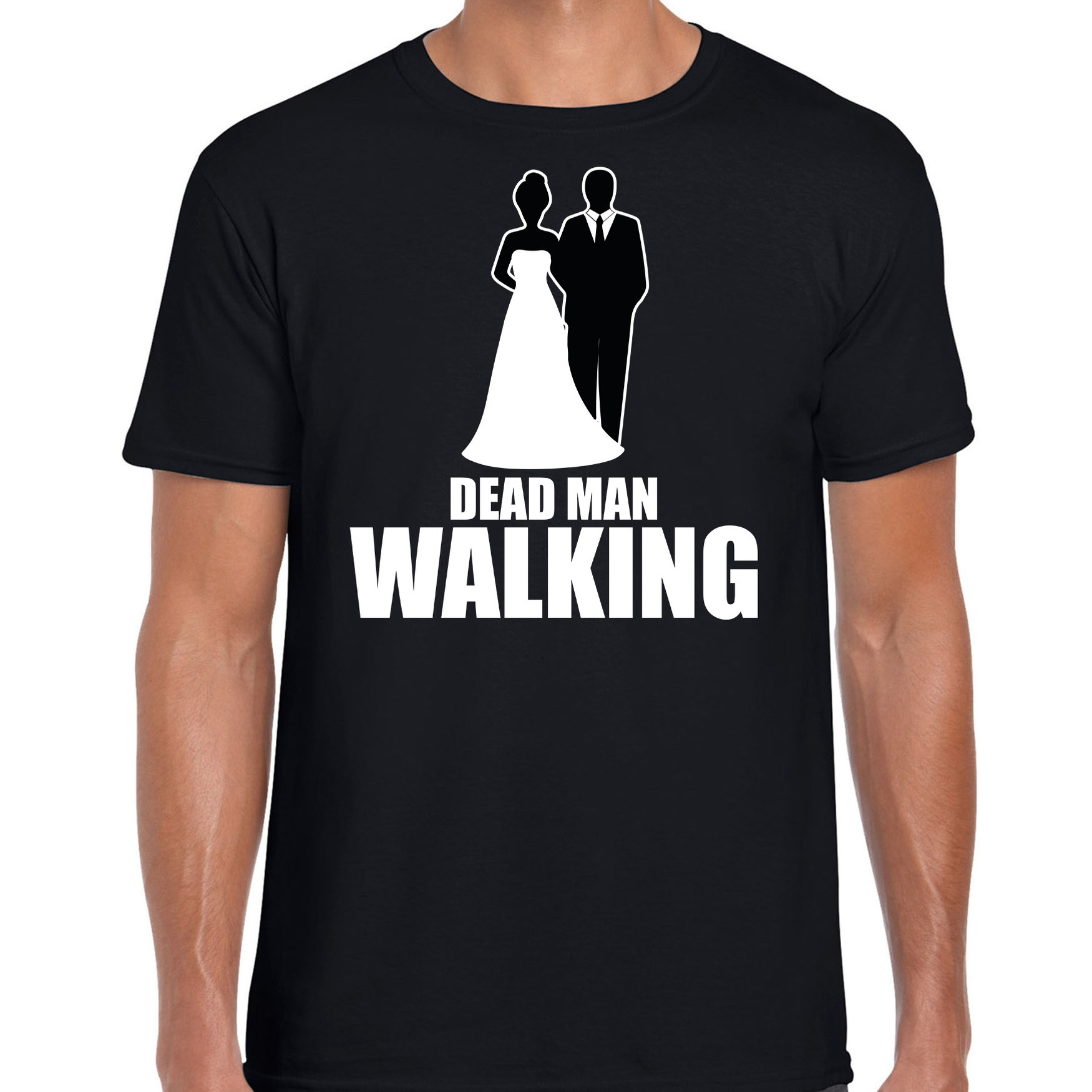 Dead man walking vrijgezellen feest t-shirt zwart heren Top Merken Winkel